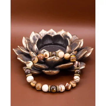 ZERIN ásványkarkötő (8mm - bronzit, barna zebrajáspis)